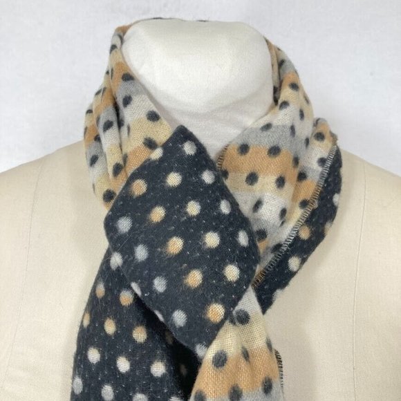 Polka Dot Black and Cream Scarf - Picture 5 of 7